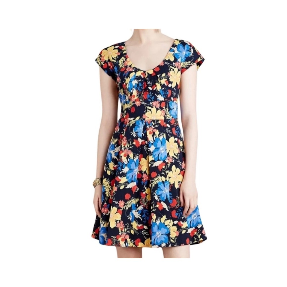 PLENTY DRESSES ANTHROPOLOGIE Tracy Reese Floral Fit and Flare Size 12/14 Dress‎